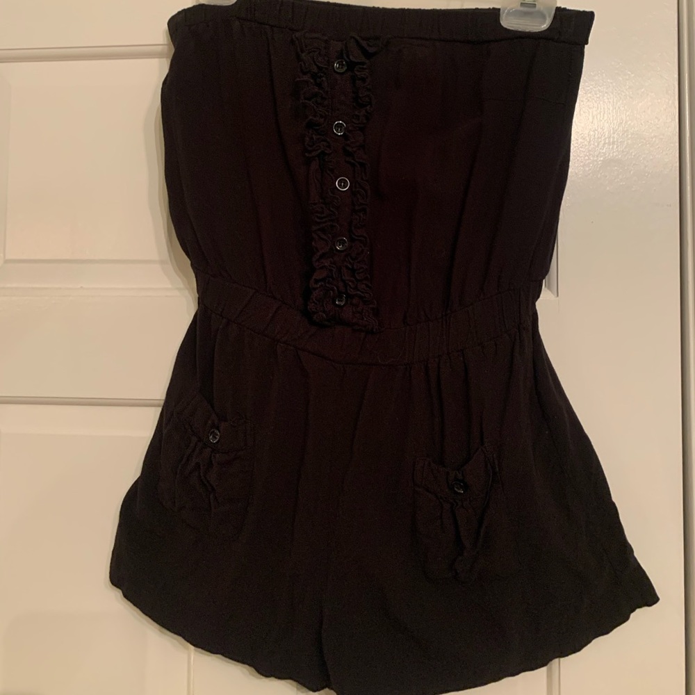 Forever 21 Black Ruffled Romper